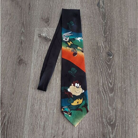 Looney Tunes Neck Tie Tasmanian Devil Taz Bugs Bunny Leprechauns St. Patricks - Picture 1 of 4